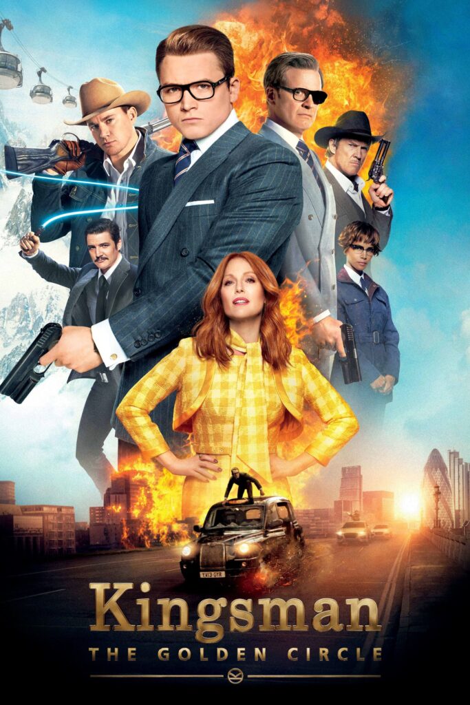 Kingsman: The Golden Circle (2017):
Eggsy returns in this explosive sequel as he faces a new threat that decimates the Kingsman organization. Teaming up with their American counterparts, the Statesman, Eggsy and his allies embark on a globe-trotting mission to stop the ruthless drug cartel leader, Poppy Adams. Packed with high-octane action and unexpected alliances, this installment raises the stakes for the Kingsman and their fight to save the world.