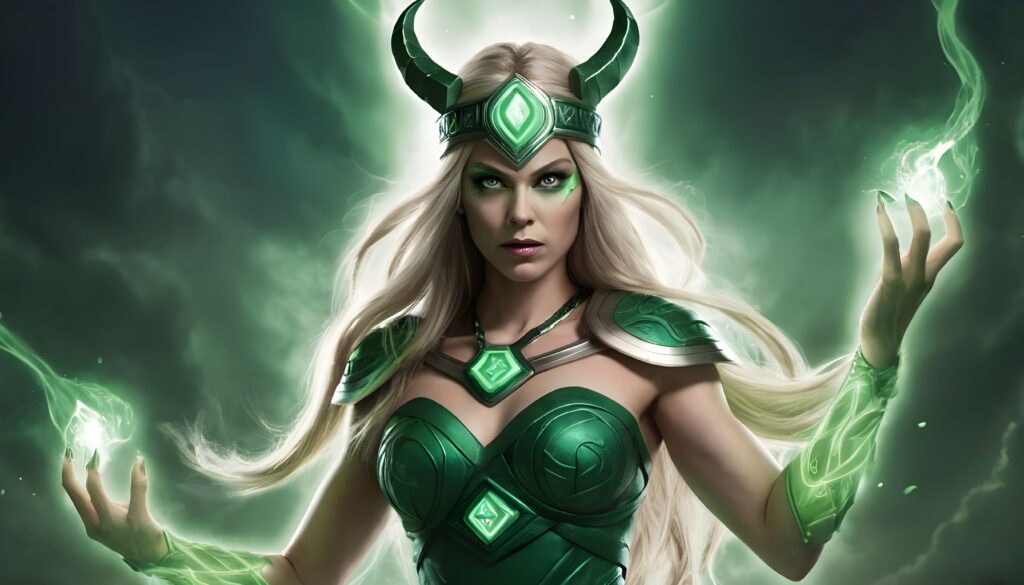 The Enchantress (Amora): Enter the enchanting realms of Asgard with The Enchantress as she seeks power and manipulates events to her advantage. Witness her journey through magic and identity as she navigates the complexities of her world.